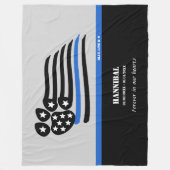 ブルーラインK-9警察犬記念パーソナライズされた碑 フリースブランケット (正面)