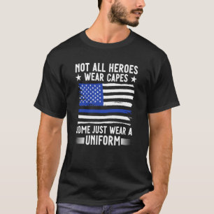 ブルーラインNot All Heroes衣服ケイプ警察官 Tシャツ