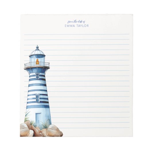 ブルーライ航海のトハウスコーストパーソナライズされた ノートパッド (正面)