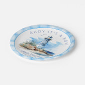 ブルーライ航海のトハウスベビーシャワー紙プレート ペーパープレート (アングル)