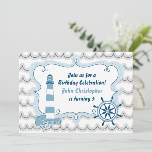 ブルーライ航海のトハウスボーイズ誕生日招待状 招待状 (スタンド正面)