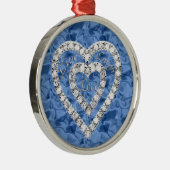 ブルーラウンドライブ笑いラブダイヤモンドハートオーナメント メタルオーナメント (右)