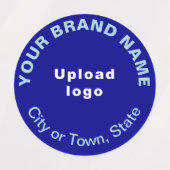 ブルーラウンド服ラベルのビジネスブランド ラベル (デザイン1)