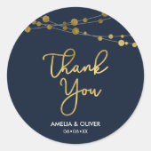 ブルーラエレガントイツフェイク金ゴールドありがとう ラウンドシール (正面)