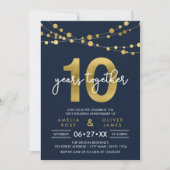 ブルーラエレガントイツ10周年結婚を迎える 招待状 (正面)