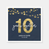 ブルーラエレガントイツ10周年結婚パーティー スタンダードカクテルナプキン (正面)