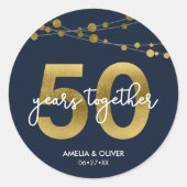 ブルーラエレガントイツ50周年結婚を迎える ラウンドシール (正面)