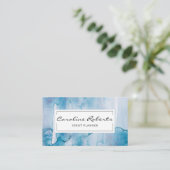 ブルーラエレガントイト水彩シンプル 名刺 (スタンド正面)