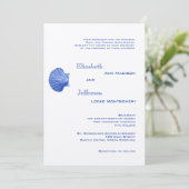 ブルーラエレガントタンシーシェル結婚式招待状 招待状 (スタンド正面)