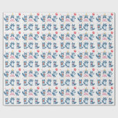 ブルーラクーン誕生祝いシーン – 誕生日 ラッピングペーパー (フラット)