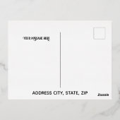 ブルーラグジュアリーゴールドフォイルイードムバラクカード 箔シーズンポストカード (裏面)