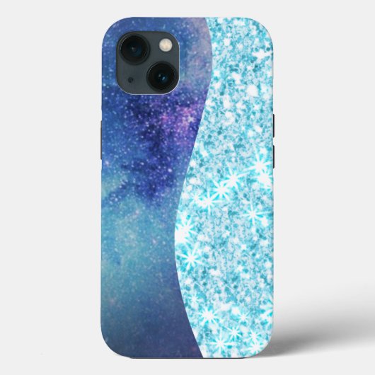 ブルーラグジュアリーモダングラディエント銀河系グリッタースター Case-Mate iPhoneケース (裏面)