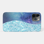 ブルーラグジュアリーモダングラディエント銀河系グリッタースター Case-Mate iPhoneケース (裏面(横))