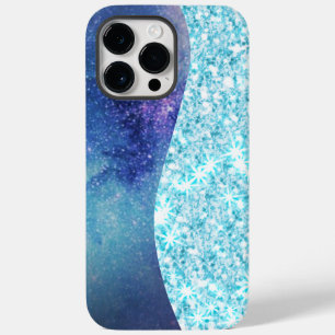 ブルーラグジュアリーモダングラディエント銀河系グリッタースター Case-Mate iPhone 14 PRO MAXケース