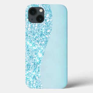 ブルーラグジュアリーモダングラディエント銀河系グリッタースター iPhone 13ケース
