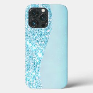 ブルーラグジュアリーモダングラディエント銀河系グリッタースター iPhone 13 PROケース