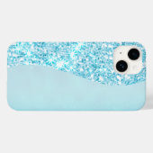 ブルーラグジュアリーモダングラディエント銀河系グリッタースター Case-Mate iPhoneケース (裏面 (横))