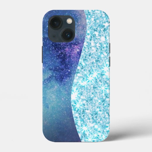 ブルーラグジュアリーモダングラディエント銀河系グリッタースター Case-Mate iPhoneケース (裏面)