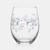 ブルーラグジュアリー春ワイルドフラワーバラガーデンシームレス ステムなしワイングラス (正面)