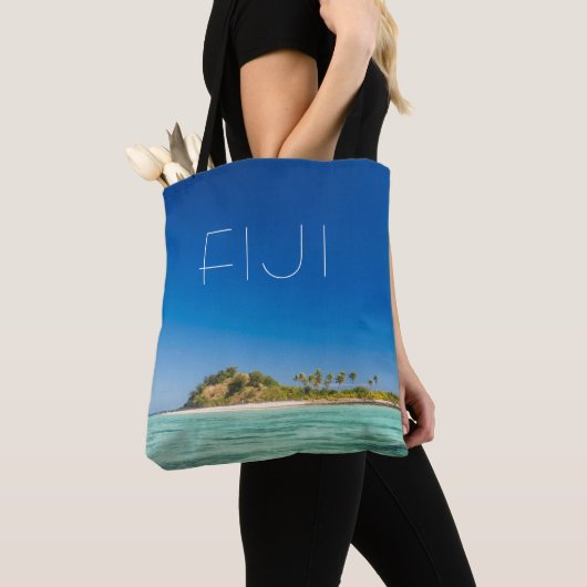 ブルーラグーンの海の風景、フィジー トートバッグ (クローズアップ)