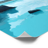 ブルーラグーンアイスランドトラベルアートヴィンテージ ポスター (角)