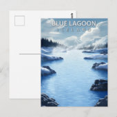 ブルーラグーンアイスランド春ヴィンテージトラベル ポストカード (正面/裏面)