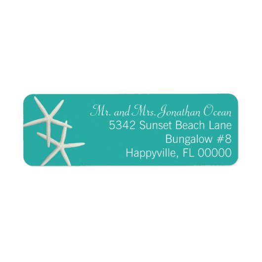 ブルーラグーンスターフィッシュカップルのスキニー住所 シール (正面)