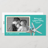 ブルーラグーンスターフィッシュファミリークリスマスフォトカード シーズンカード (正面/裏面)