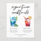 ブルーラグーンダーティシャーリーシグネチャーカクテルメニュー (正面)