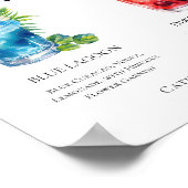 ブルーラグーンダーティシャーリーシグネチャーカクテルメニュー ポスター (角)