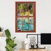 ブルーラグーンフェイクウィンドウイリュージョン ポスター (ホームオフィス)