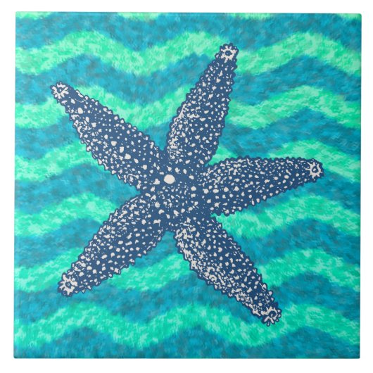 ブルーラグーン航海のスターフィッシュデザイン タイル (正面)
