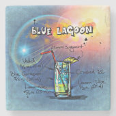 ブルーラグーン(12ドリンクレシピセットの#12) ストーンコースター (正面)