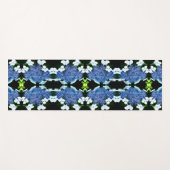 ブルーラケキャップアジサイ花クローズアップ抽象芸術 ヨガマット (正面(横))