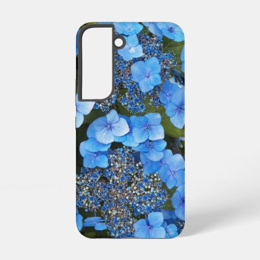 ブルーラケキャップアジサイ開花フローラ SAMSUNG GALAXYケース (裏面)