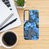 ブルーラケキャップアジサイ開花フローラ SAMSUNG GALAXYケース