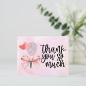 ブルーラケット付きテニスボールありがとう ポストカード (スタンド正面)