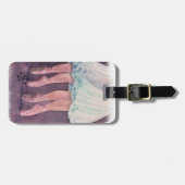 ブルーラゲッジタグパーソナライズされた入りバレリーナ ラゲッジタグ (正面横)