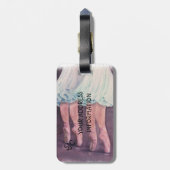 ブルーラゲッジタグパーソナライズされた入りバレリーナ ラゲッジタグ (裏面縦)