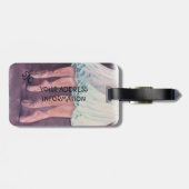 ブルーラゲッジタグパーソナライズされた入りバレリーナ ラゲッジタグ (裏面横)