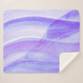 ブルーラゴスウォーターカラー抽象芸術 シェルパブランケット (正面(横))