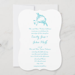 ブルーラジアンスハミングバードキスラブバードズ結婚ズ 招待状