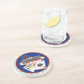 ブルーラスベガスウェルカムサイントランプのポーカーチップ コースター (側面)