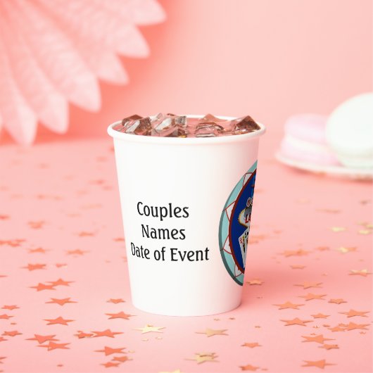 ブルーラスベガスウェルカムサイントランプのポーカーチップ 紙コップ (インサイチュ)