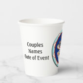 ブルーラスベガスウェルカムサイントランプのポーカーチップ 紙コップ (正面)