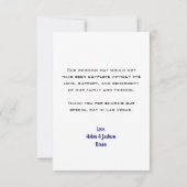 ブルーラスベガス結婚の写真ありがとう サンキューカード (裏面)