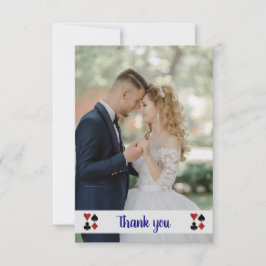 ブルーラスベガス結婚の写真ありがとう サンキューカード