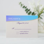 ブルーラズベリーキャンディバルミツワー応答カード 出欠カード (スタンド正面)