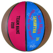 ブルーラズベリーパーソナライズされた名スターズバスケットボール バスケットボール (縦)