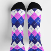 ブルーラズベリー、ピンクと白アーガイル ソックス (上部)
